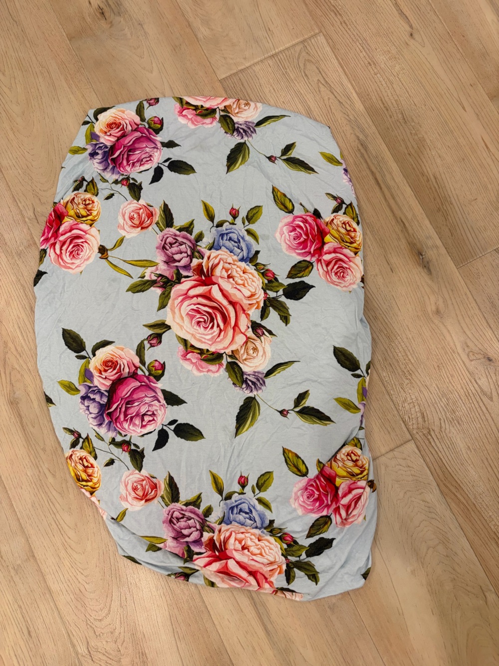 Posh Peanut Light Blue Floral sheet and pad cover